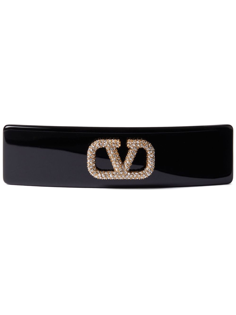 Valentino Garavani VLogo Signature 晶饰发夹 - 黑色