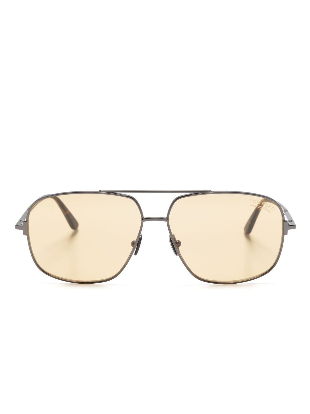 TOM FORD Eyewear Tex 飞行员镜框太阳眼镜 - 银色