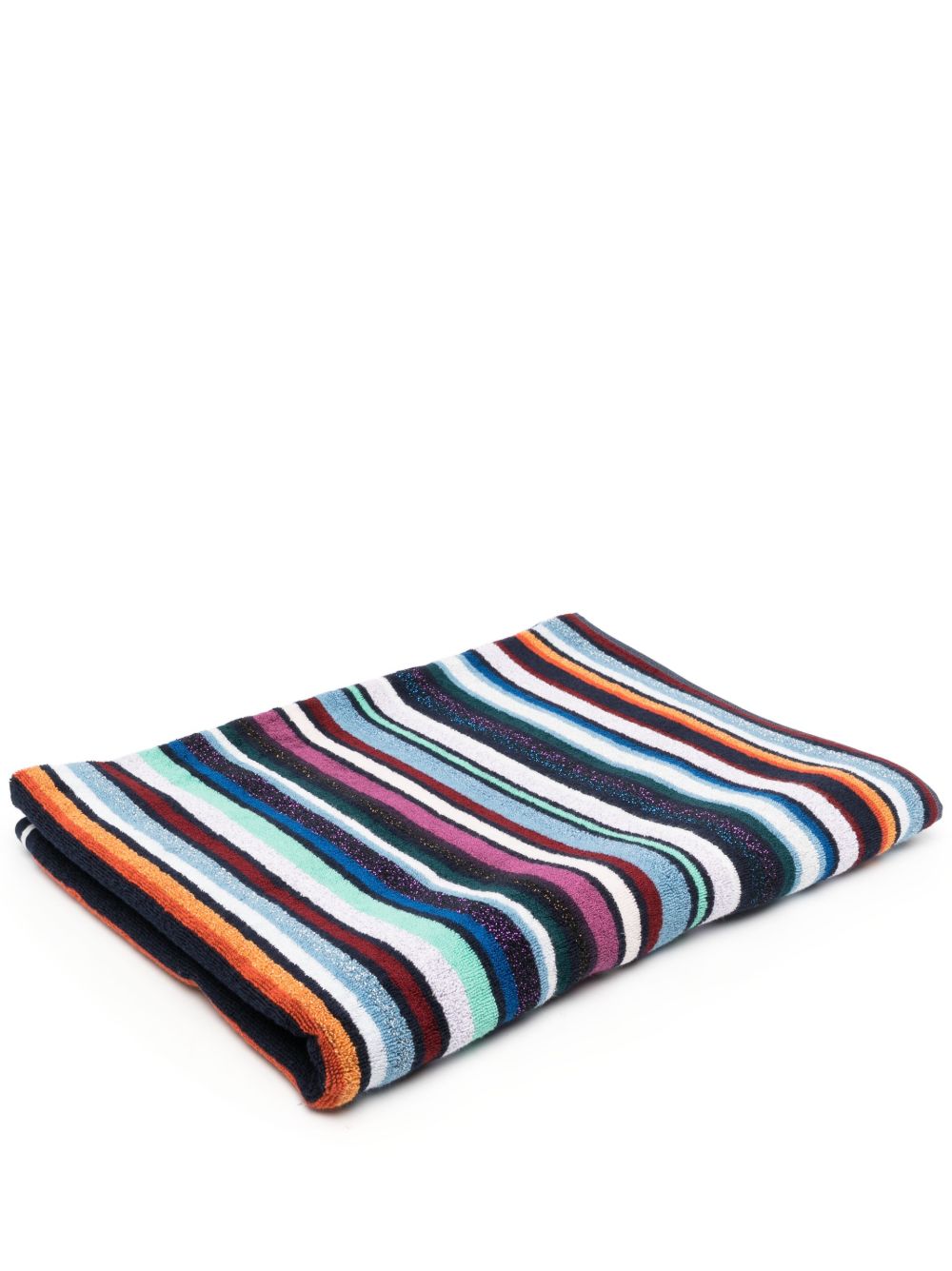Missoni Home 条纹棉浴巾 - 蓝色