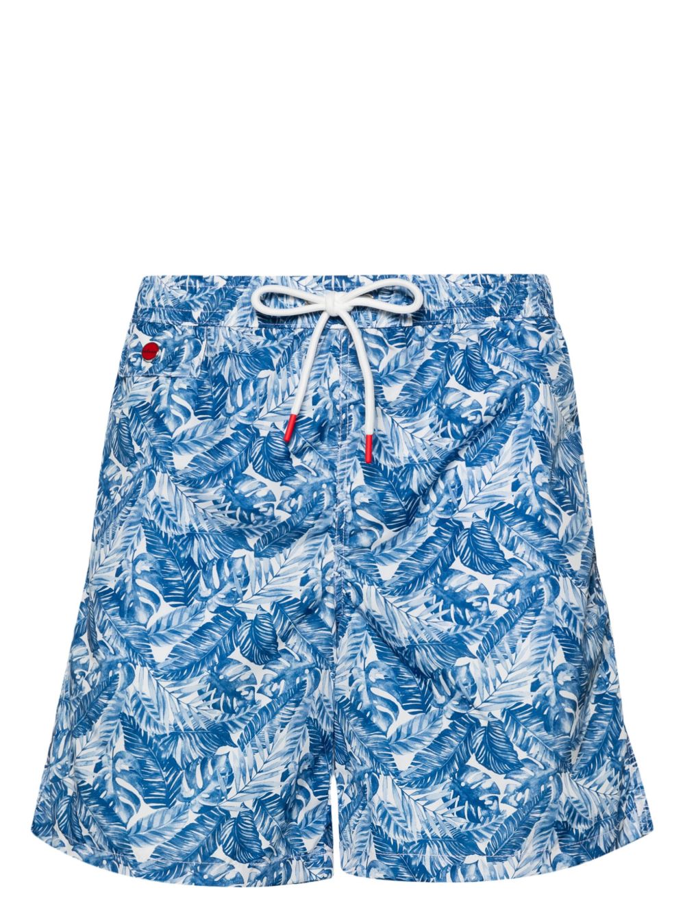 Kiton logo刺绣泳裤 - 白色