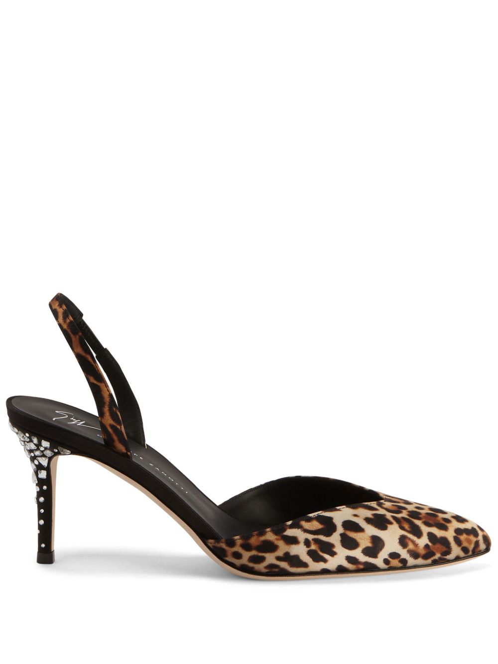 Giuseppe Zanotti 豹纹皮质高跟鞋 - 褐色
