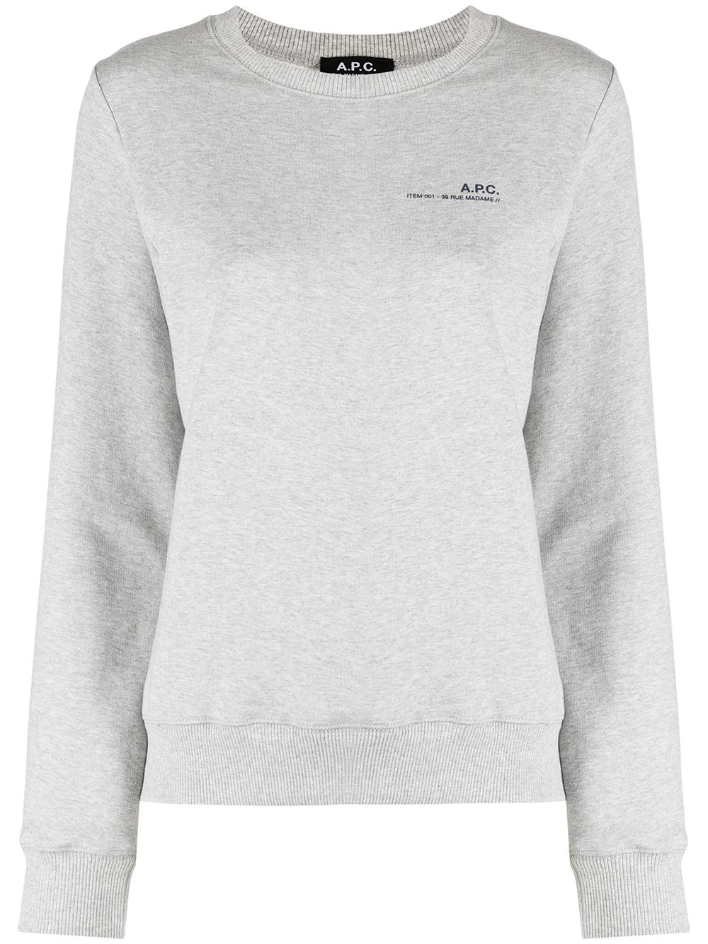 A.P.C. logo印花卫衣 - 灰色