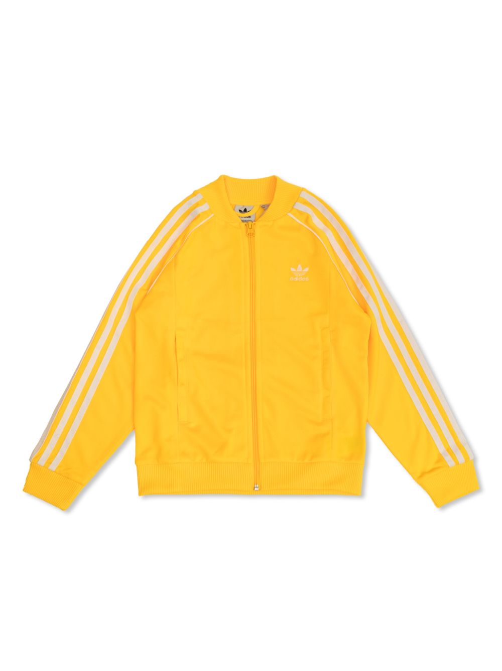 adidas Kids logo刺绣再生涤纶夹克 - 黄色