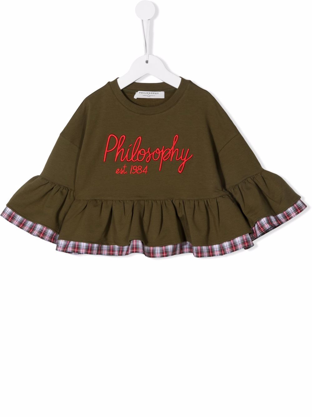Philosophy Di Lorenzo Serafini Kids logo印花伞形上衣 - 绿色
