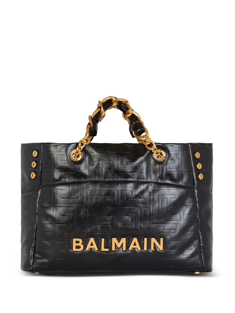Balmain 1945 Soft 皮质手提包 - 黑色
