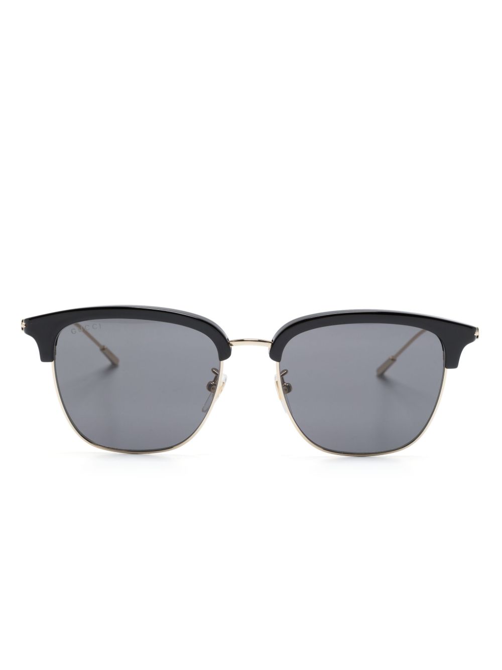Gucci Eyewear Clubmaster 镜框有色镜片太阳眼镜 - 黑色