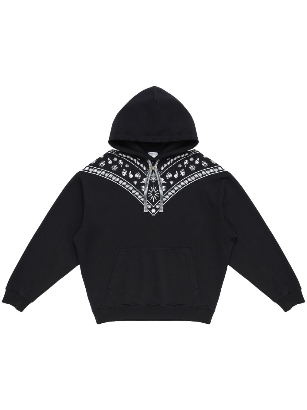 Marcelo Burlon County of Milan 扎染刺绣抽绳连帽衫 - 黑色
