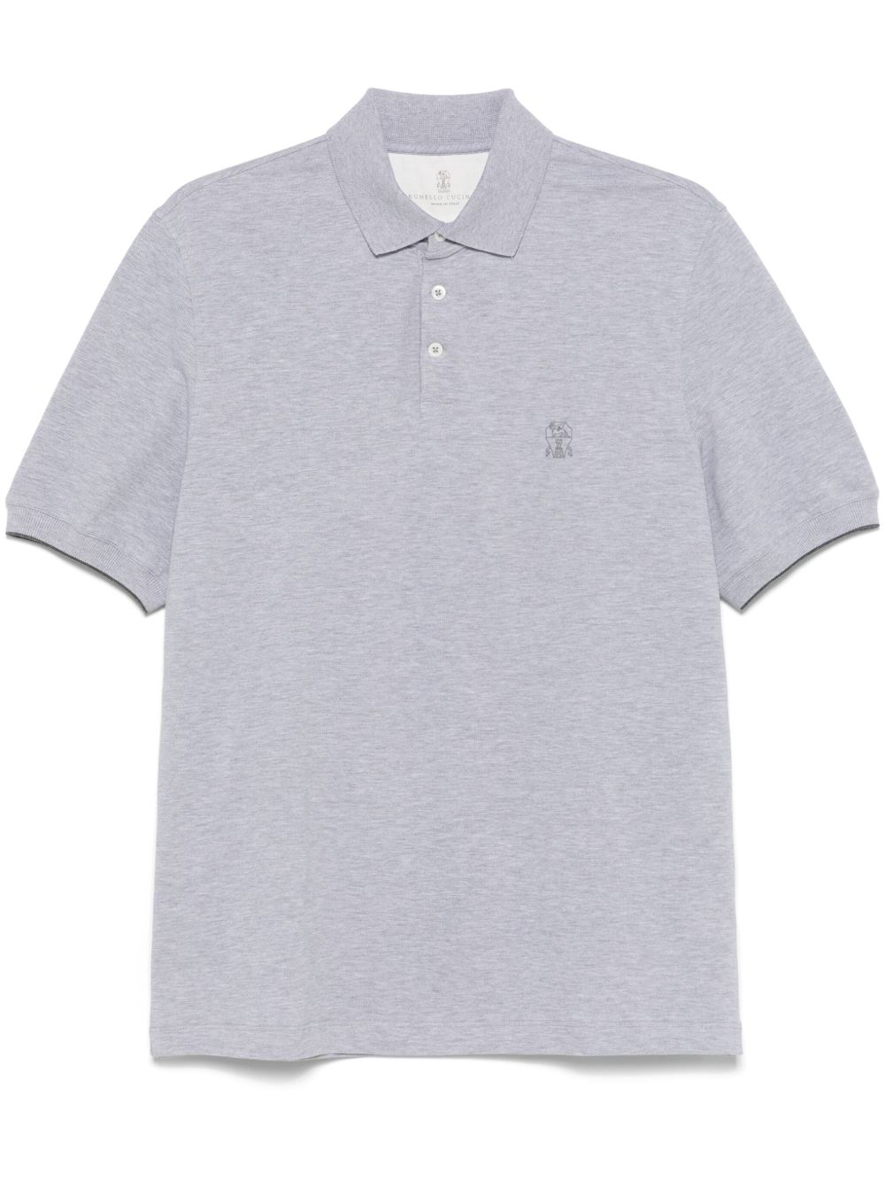 Brunello Cucinelli logo印花polo衫 - 灰色