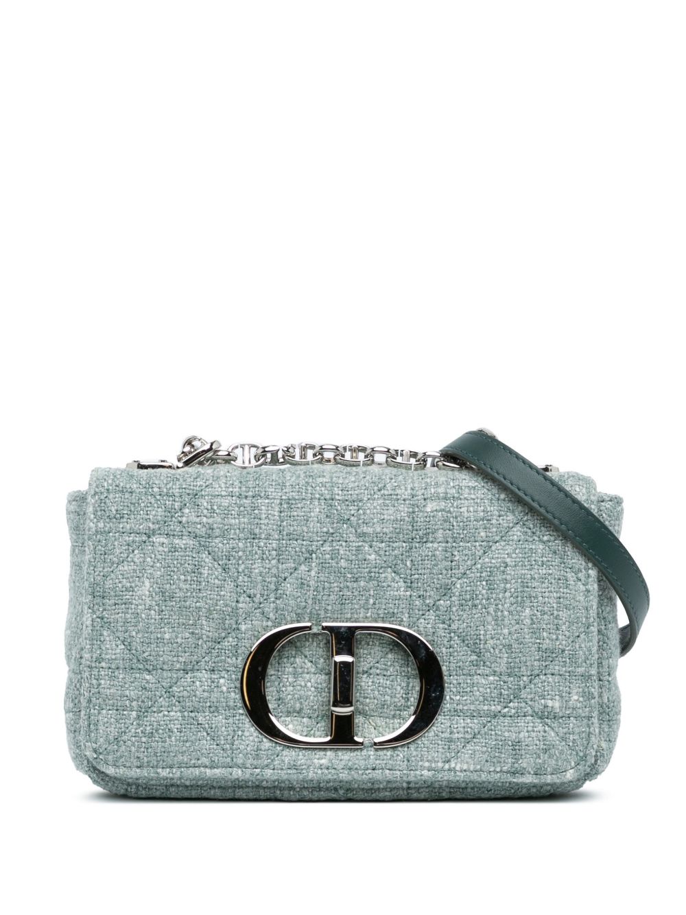 Christian Dior Pre-Owned Macrocannage Caro 小号粗花呢斜挎包（2022年典藏款） - 绿色