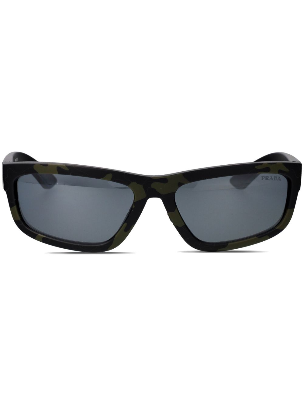 Prada Linea Rossa 长方形框太阳眼镜 - 黑色