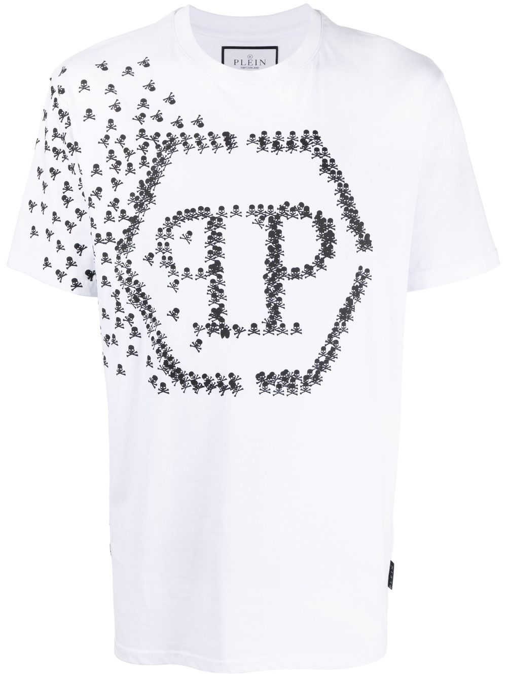 Philipp Plein Skull Bones logo印花T恤 - 白色