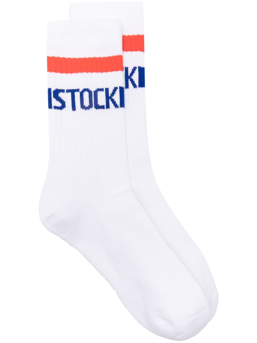 Birkenstock logo提花针织袜 - 白色