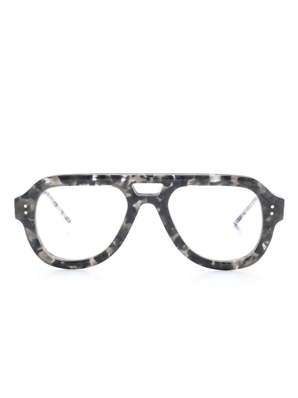 Thom Browne Eyewear 飞行员镜框眼镜 - 灰色