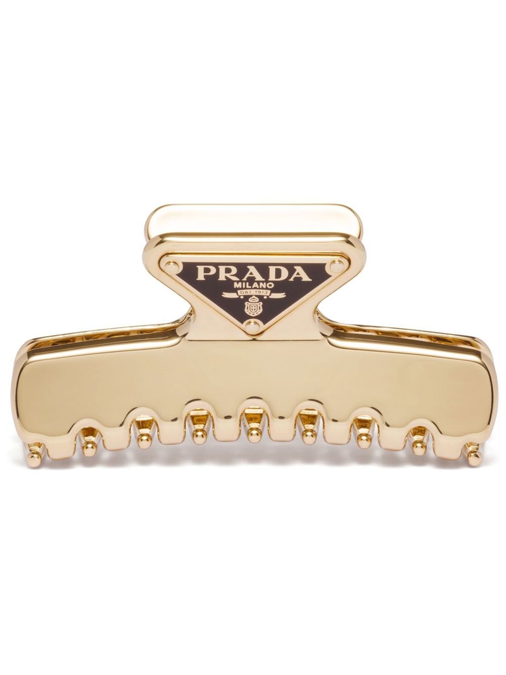 Prada 三角形logo发夹 - 金色
