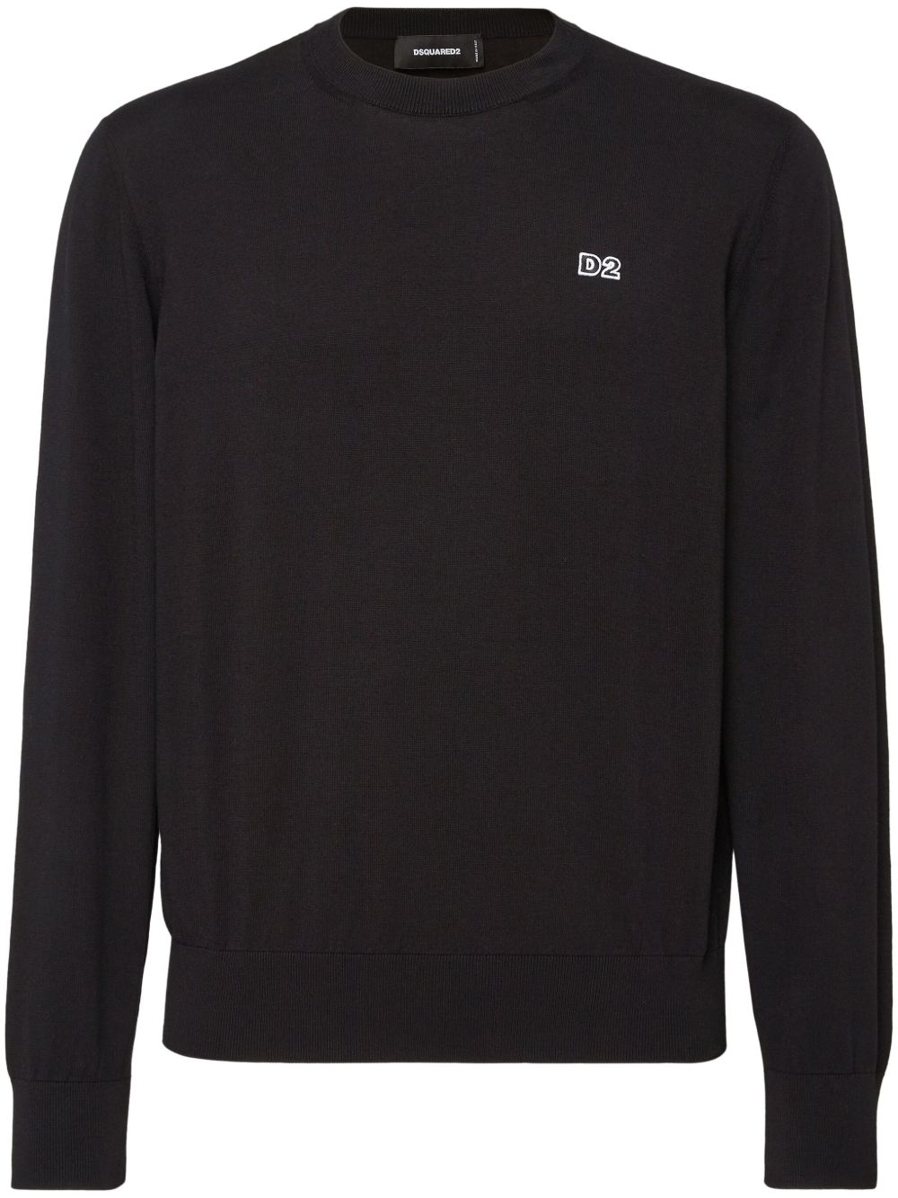 DSQUARED2 logo印花棉卫衣 - 黑色