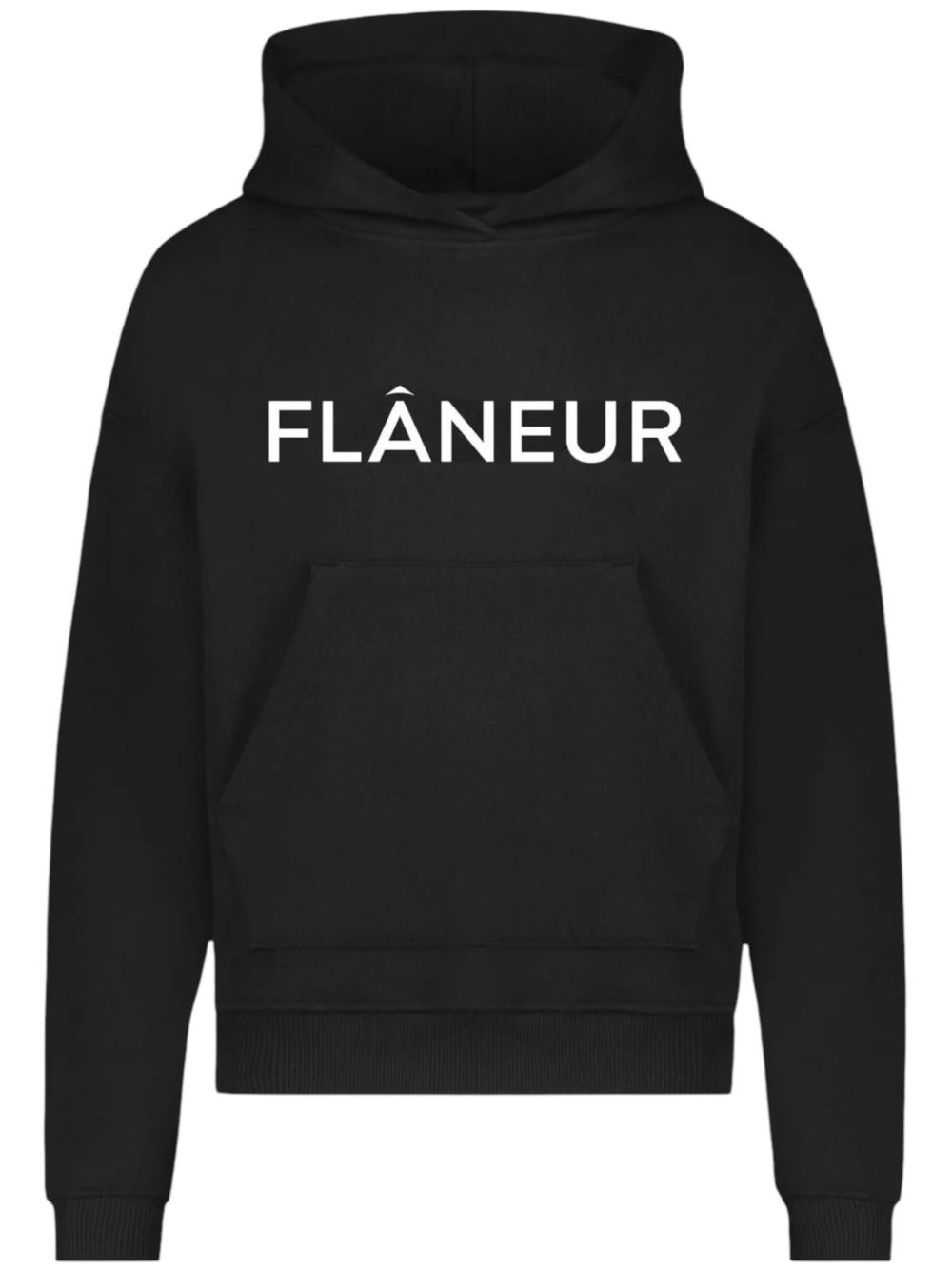FLÂNEUR logo印花连帽衫 - 黑色
