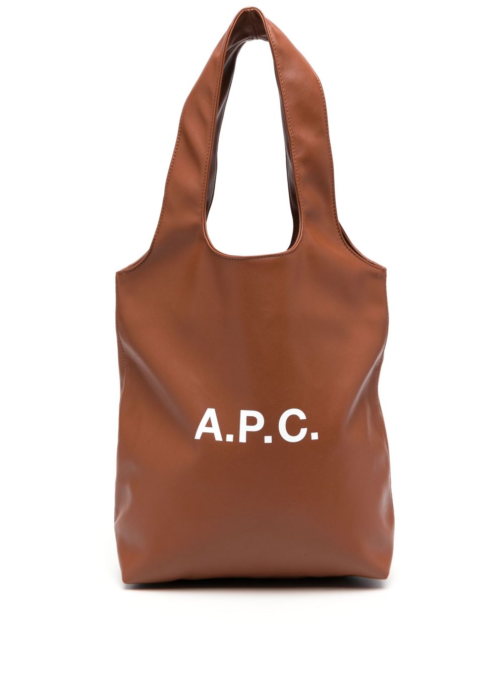 A.P.C. Ninon logo印花小号托特包 - 褐色