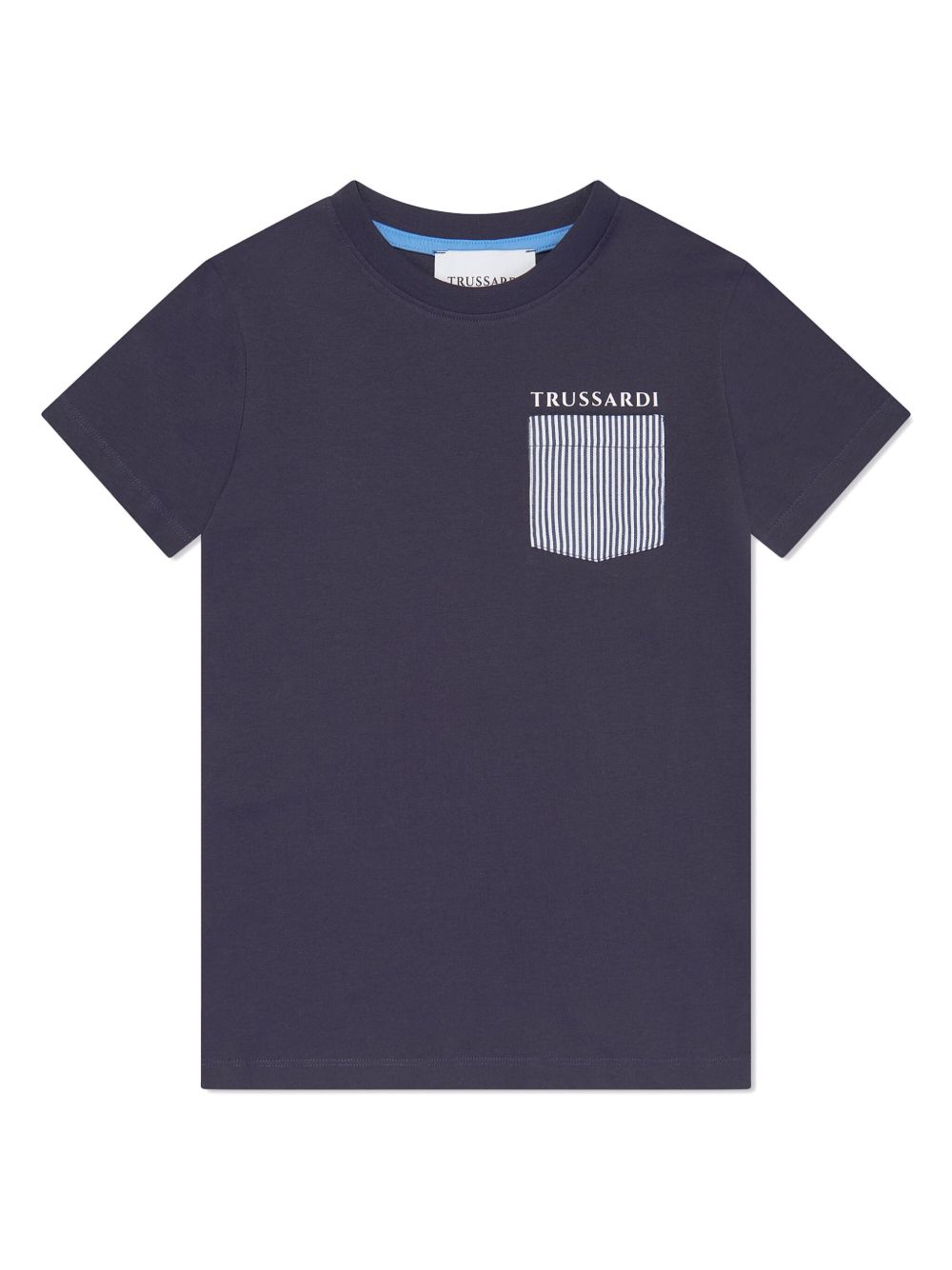 TRUSSARDI JUNIOR logo印花棉T恤 - 蓝色