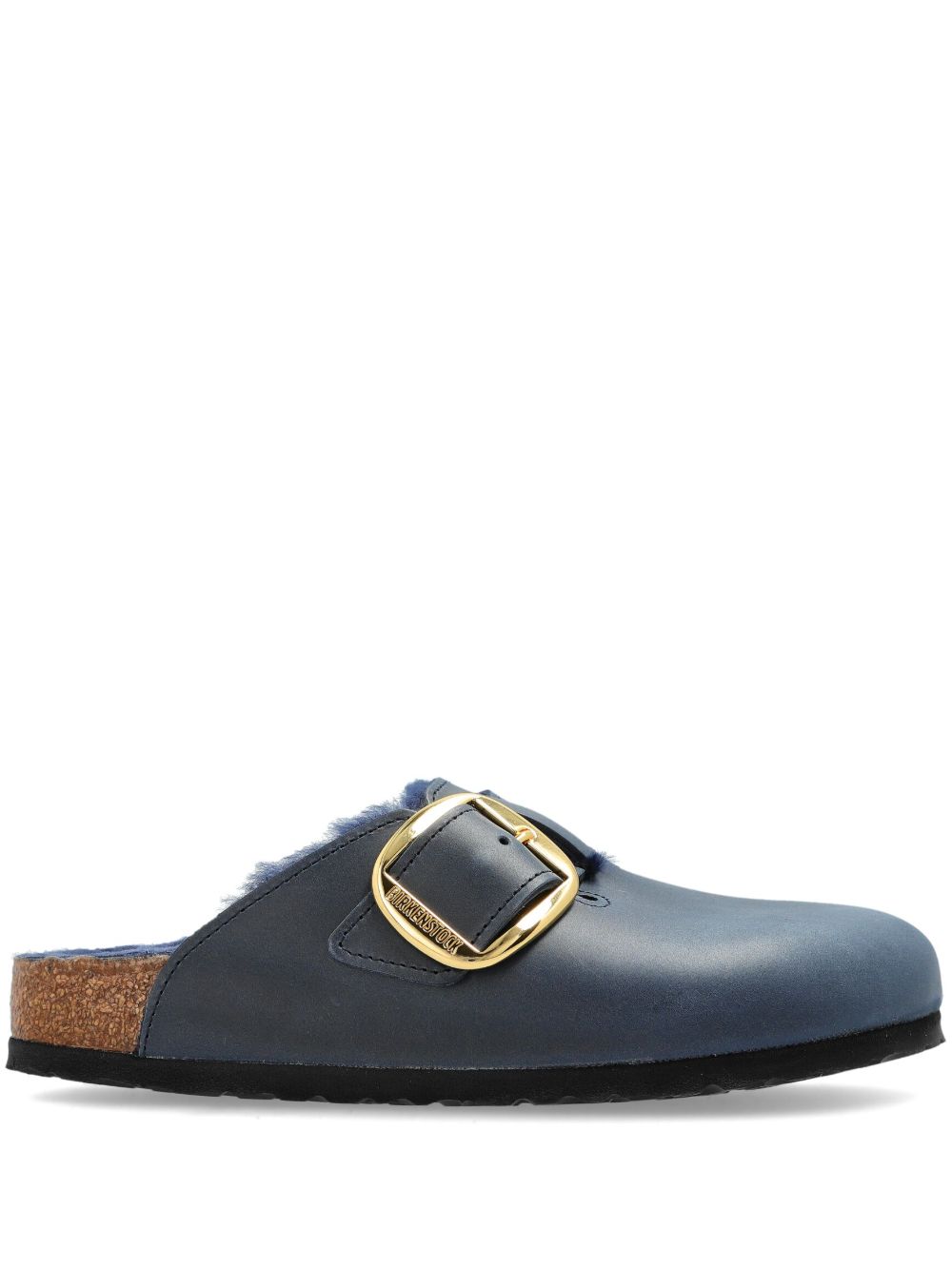 Birkenstock Boston Big Buckle 皮毛一体拖鞋 - 蓝色