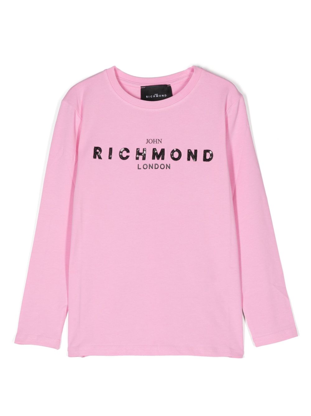 John Richmond Junior 亮片logo细节T恤 - 粉色
