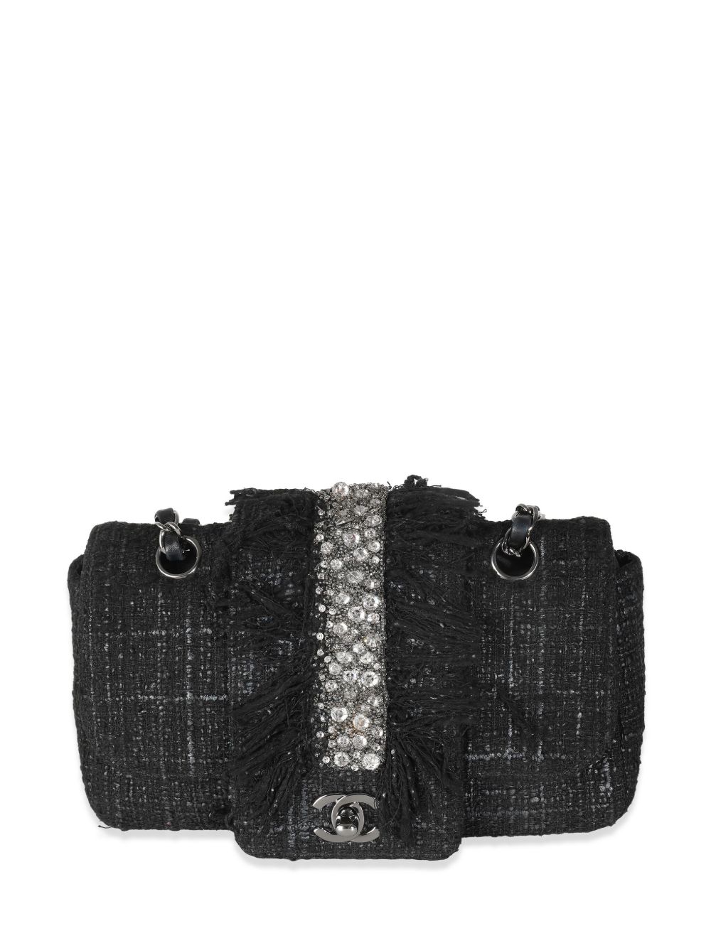 CHANEL Pre-Owned Classic Flap 粗花呢小号单肩包（2005-2006年典藏款） - 黑色