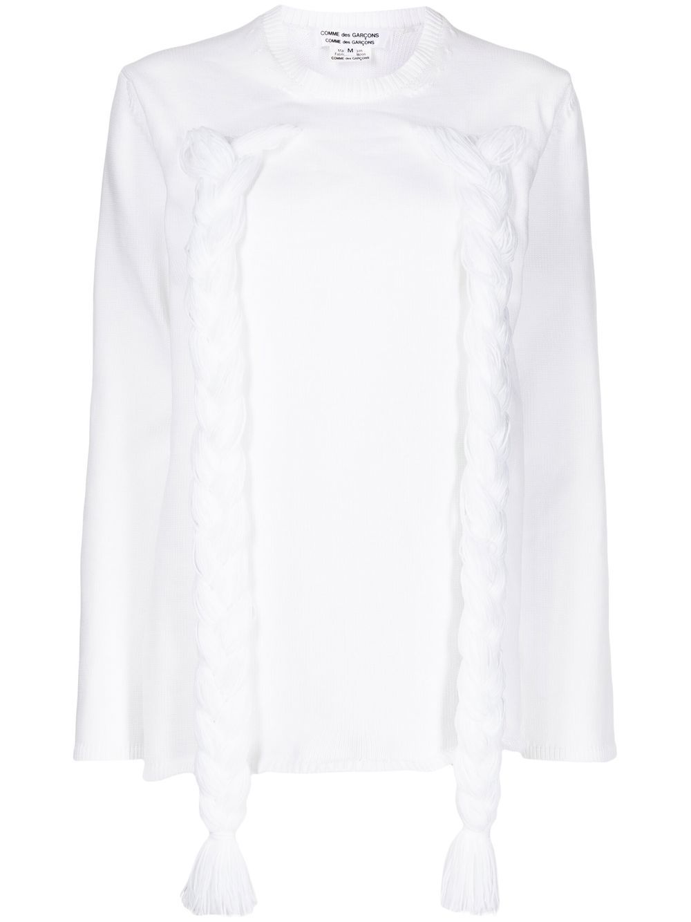 Comme Des Garçons Comme Des Garçons 麻辫细节长袖毛衣 - 白色