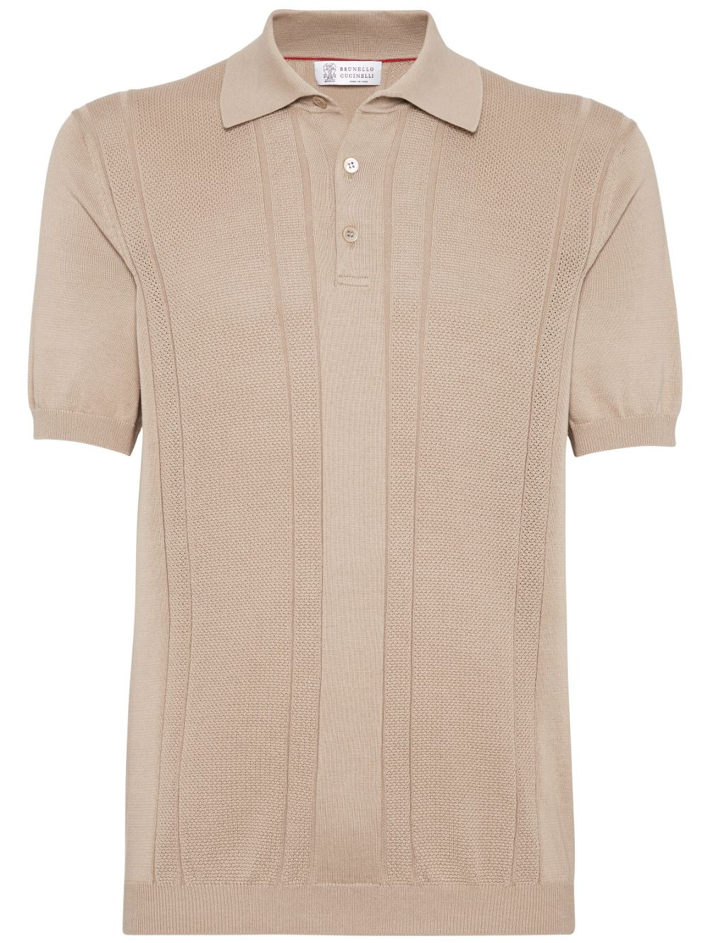 Brunello Cucinelli 针织棉polo衫 - 褐色