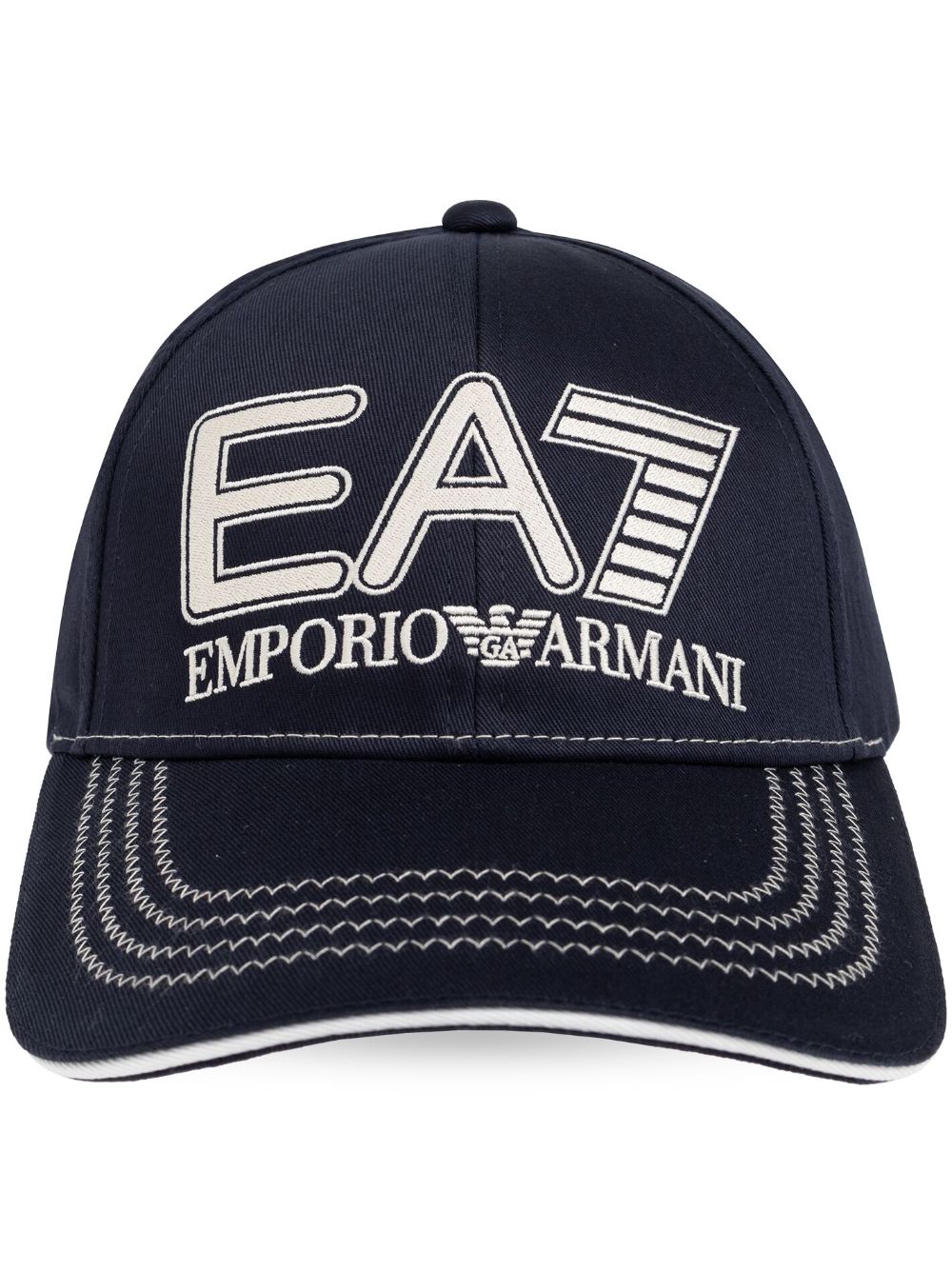 Ea7 Emporio Armani 刺绣棒球帽 - 蓝色