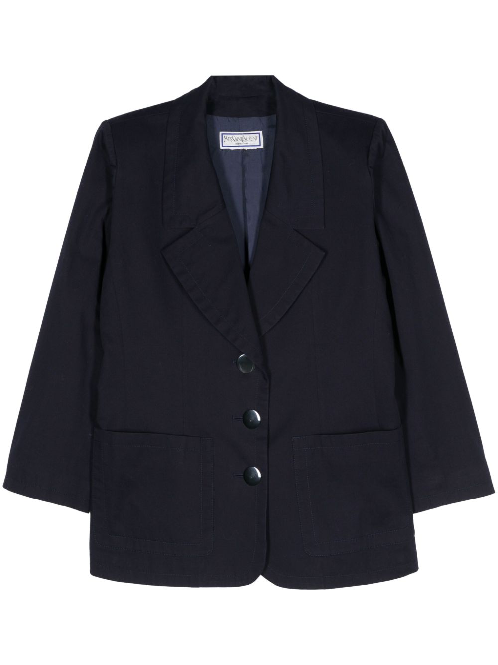 Saint Laurent Pre-Owned 单排扣西装夹克（1980年代典藏款） - 蓝色