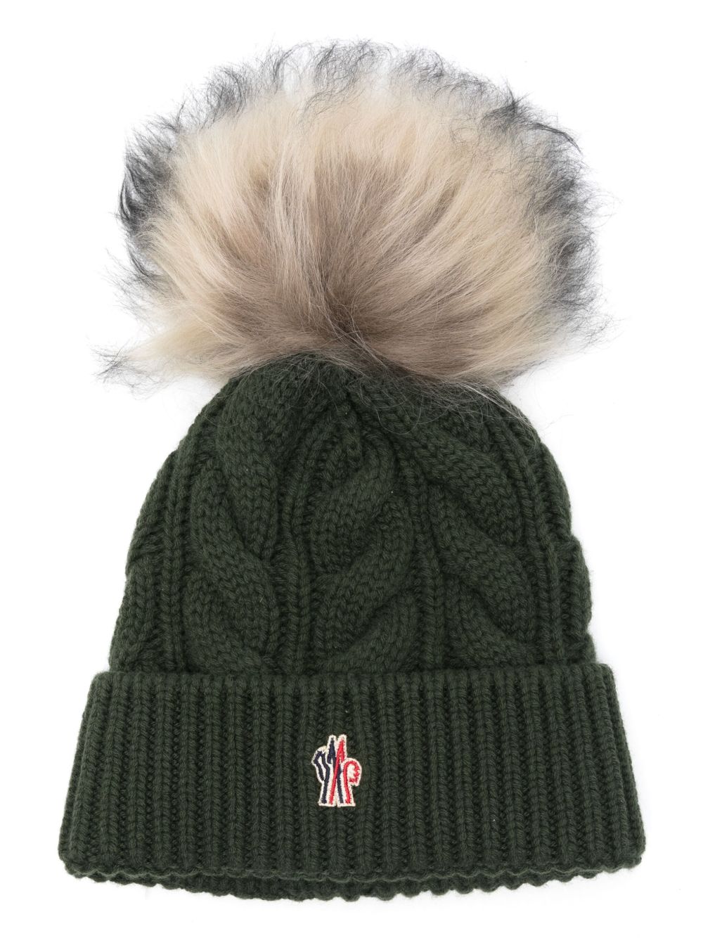 Moncler Grenoble 绒球细节套头帽 - 绿色