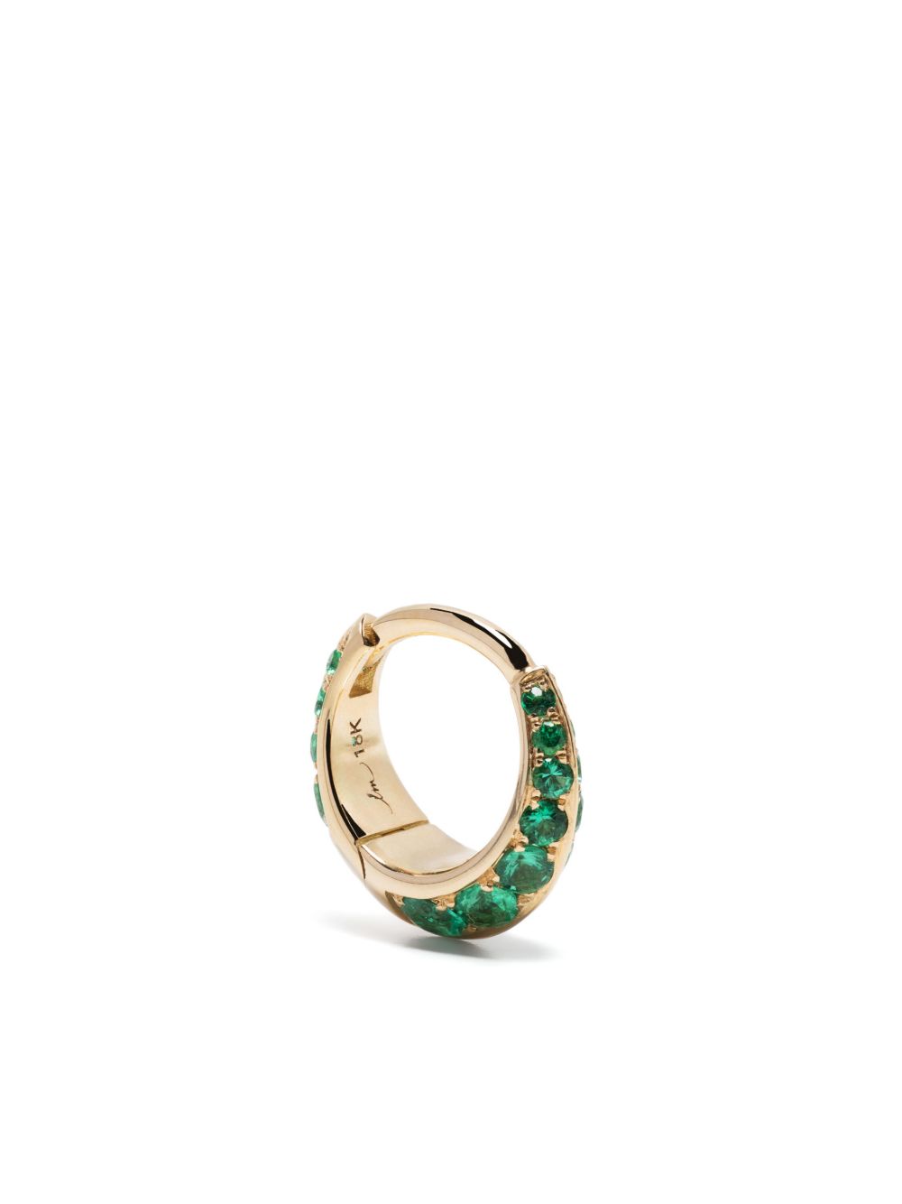 Lizzie Mandler Fine Jewelry Double Sided 18K黄金祖母绿宝石圆形耳环 - 金色