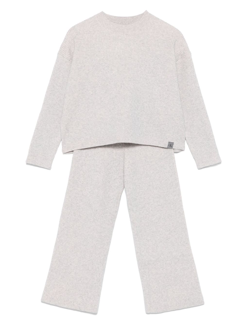Calvin Klein Kids 双色长裤套装 - 灰色