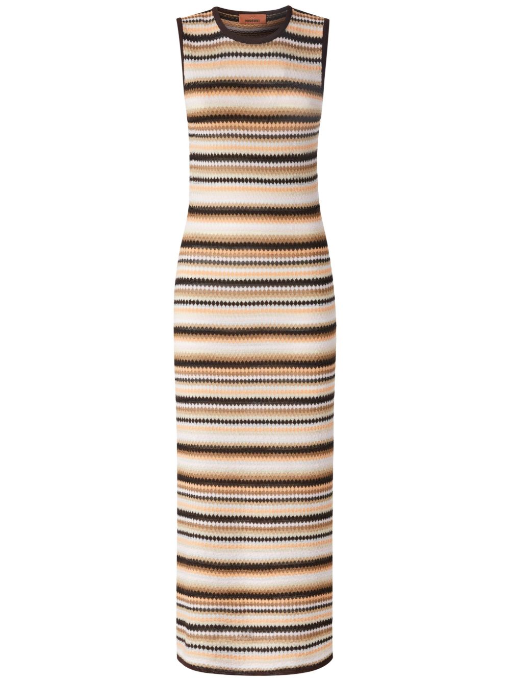 Missoni 条纹中长连衣裙 - 中性色