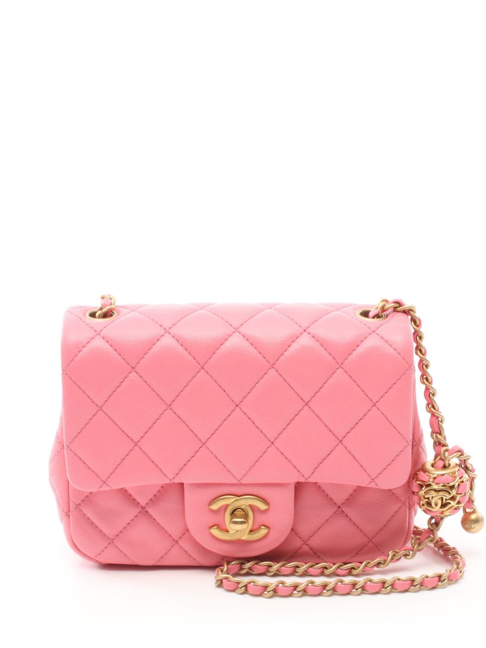 CHANEL Pre-Owned 菱纹绗缝单肩包（2021年典藏款） - 粉色