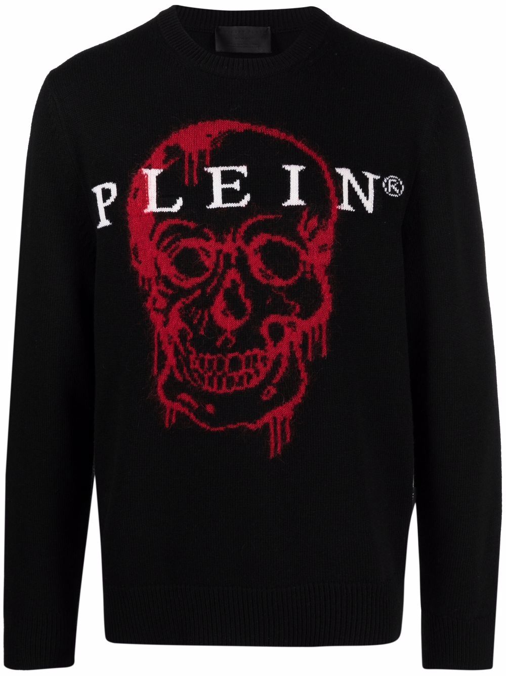 Philipp Plein 骷髅头嵌花针织毛衣 - 黑色
