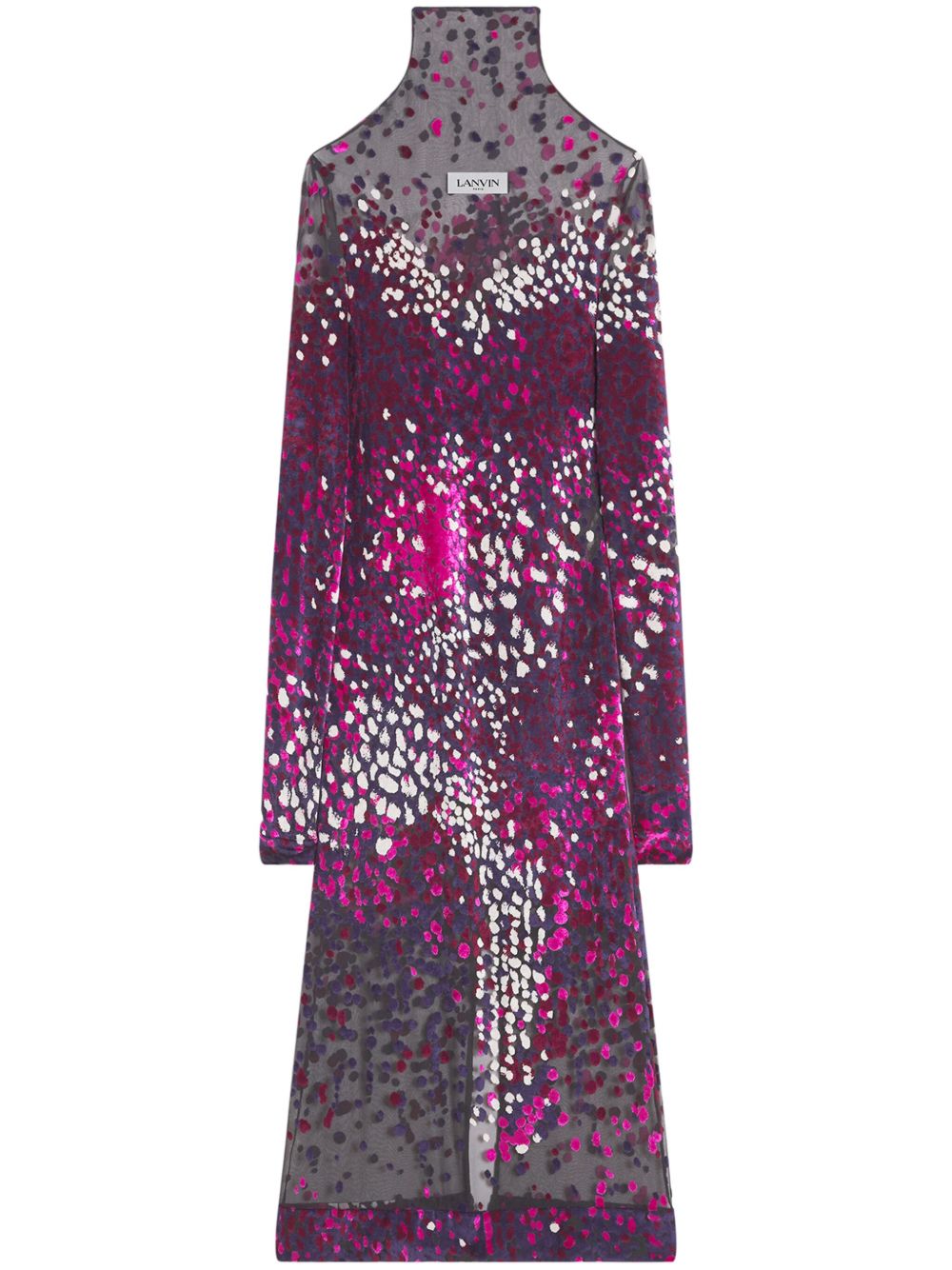 Lanvin 烧花平纹针织连衣裙 - 紫色