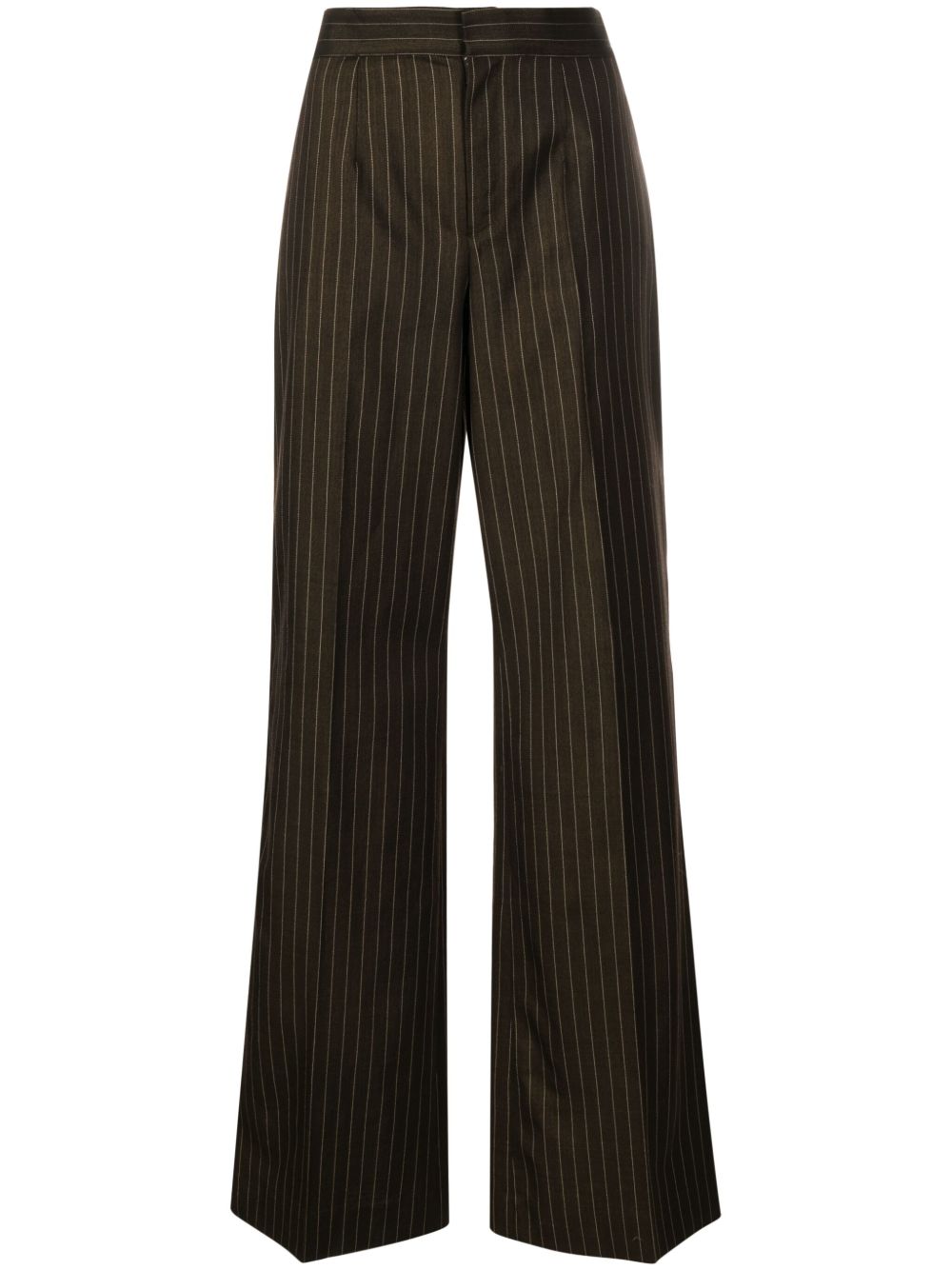 Jean Paul Gaultier The Thong 条纹长裤 - 褐色