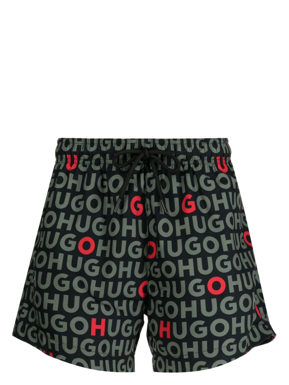 HUGO logo印花泳裤 - 绿色