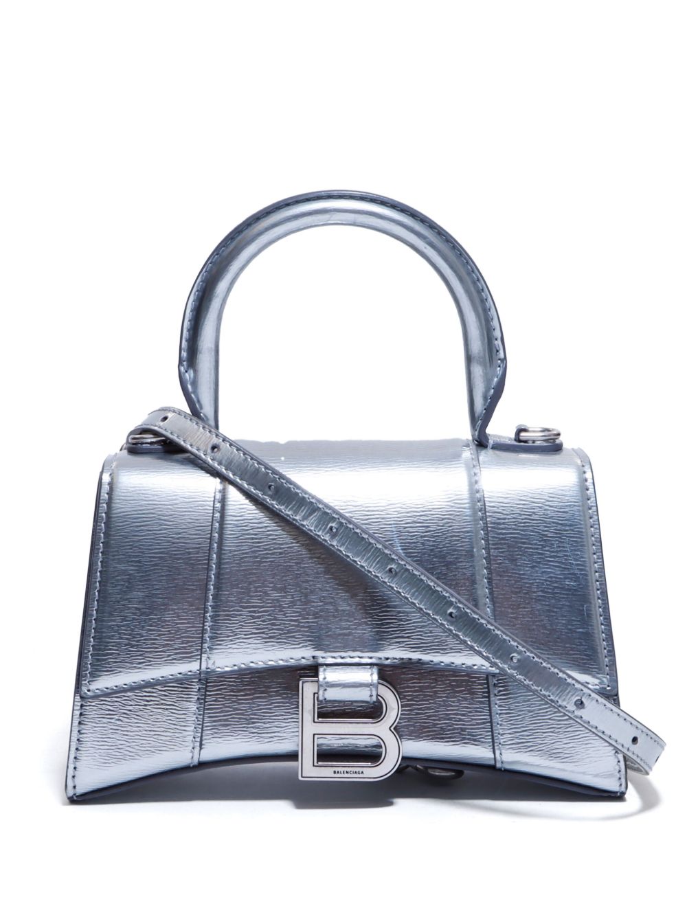 Balenciaga Pre-Owned Hourglass XS 两用皮质手提包（典藏款） - 银色
