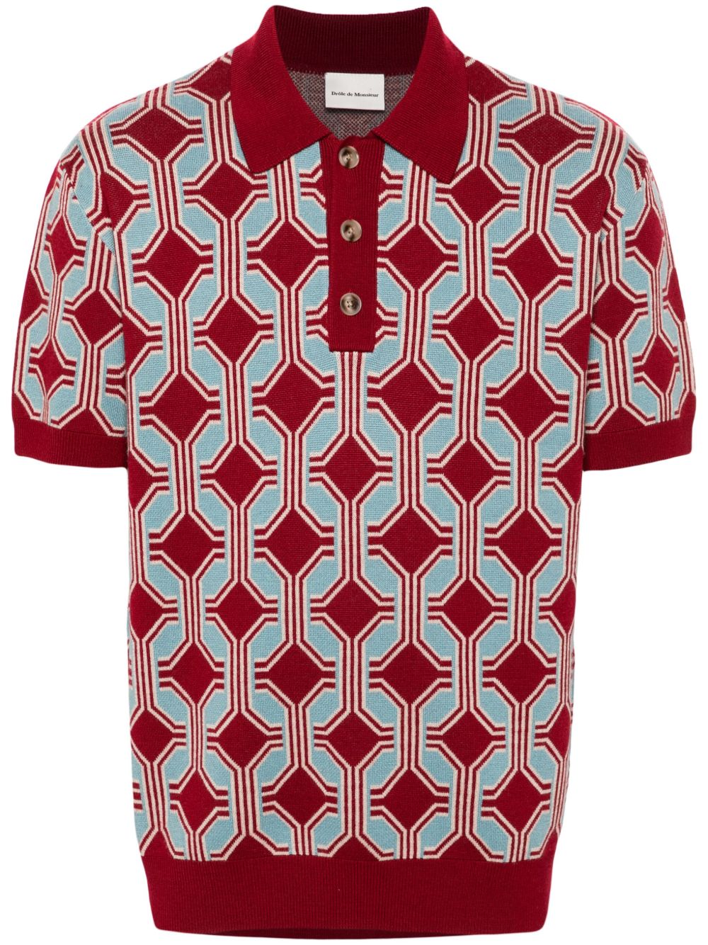Drôle De Monsieur La Maille Polo Géométrique polo衫 - 红色