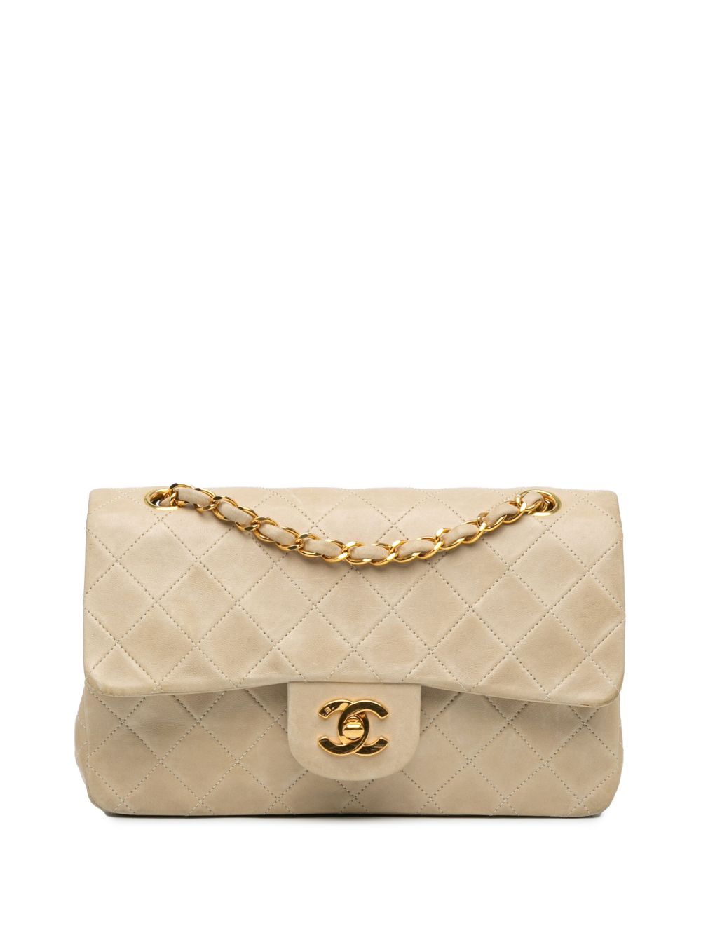 CHANEL Pre-Owned Small Classic Lambskin Double Flap 单肩包（1991-1994年典藏款） - 褐色