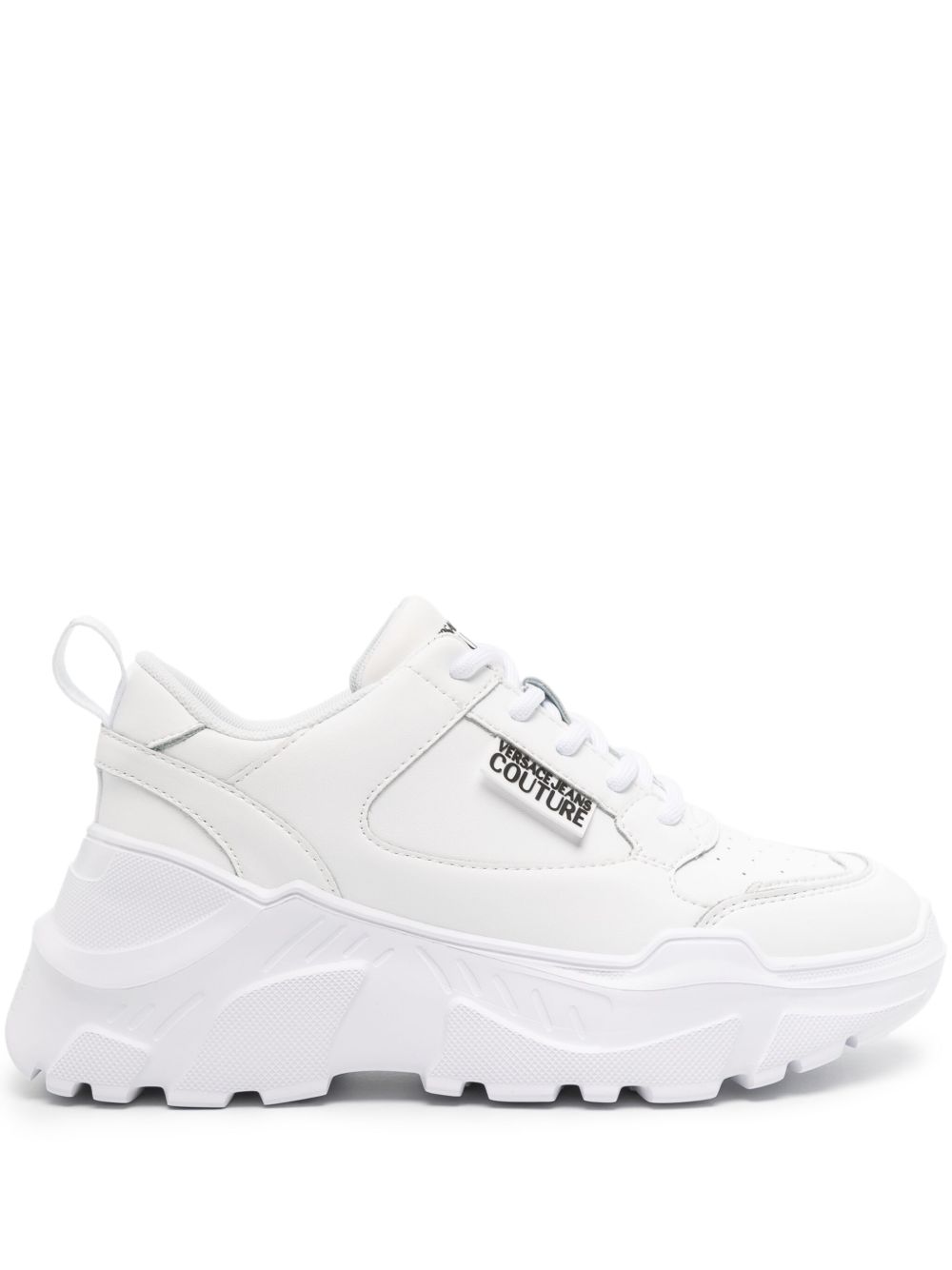 Versace Jeans Couture Speedtrack 皮质运动鞋 - 白色