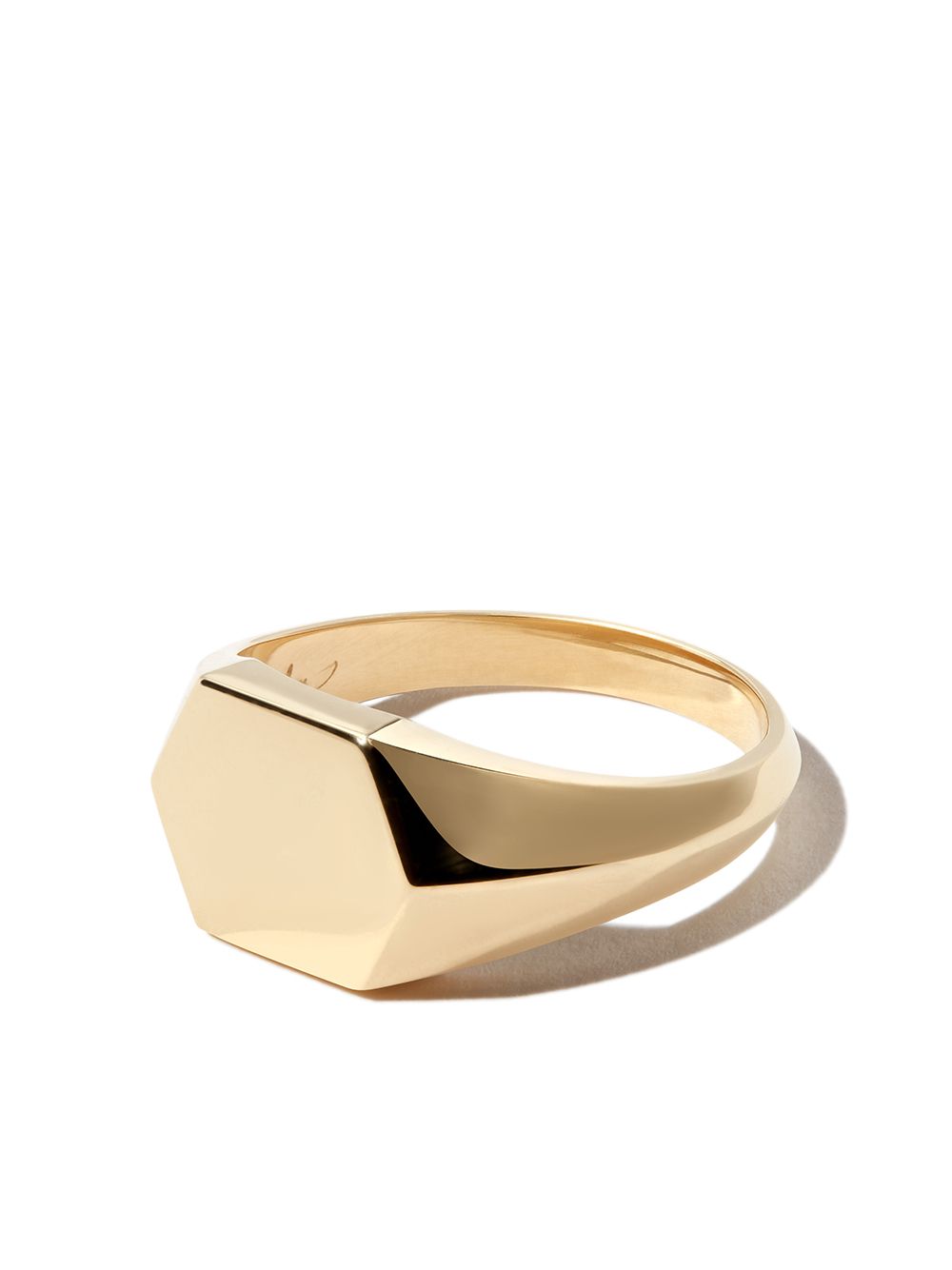 Lizzie Mandler Fine Jewelry Hex Knife Edge 18K黄金图章戒指 - 金色