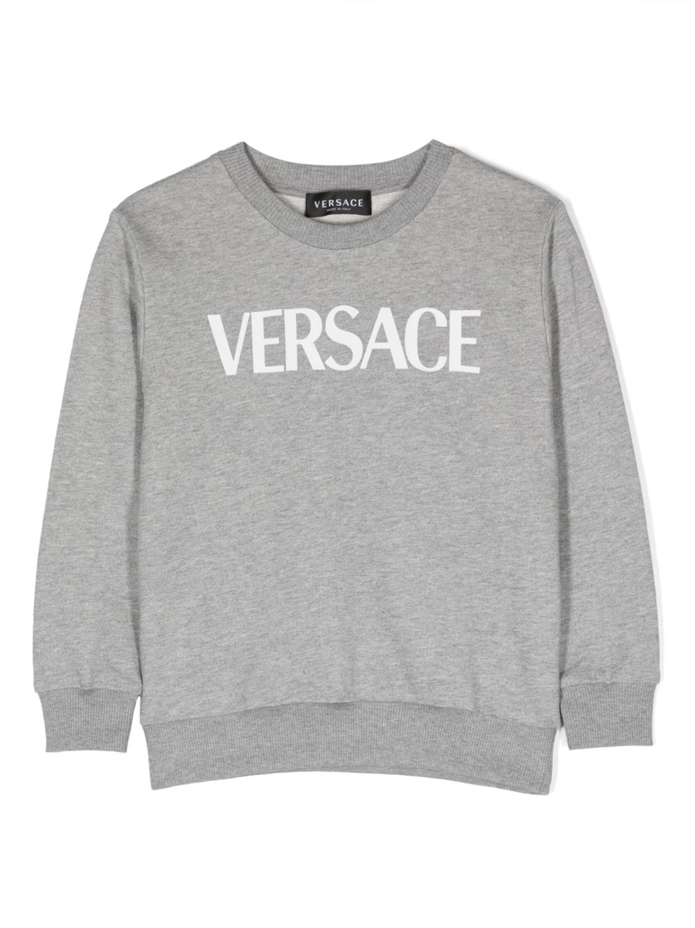 Versace Kids logo印花棉卫衣 - 灰色