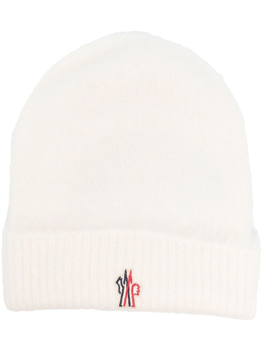Moncler Grenoble 标贴针织套头帽 - 白色