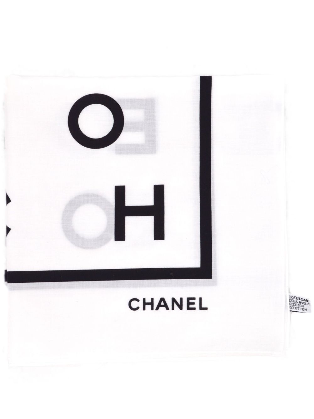 CHANEL Pre-Owned Coco 印花围巾（1990-2000年代典藏款） - 白色