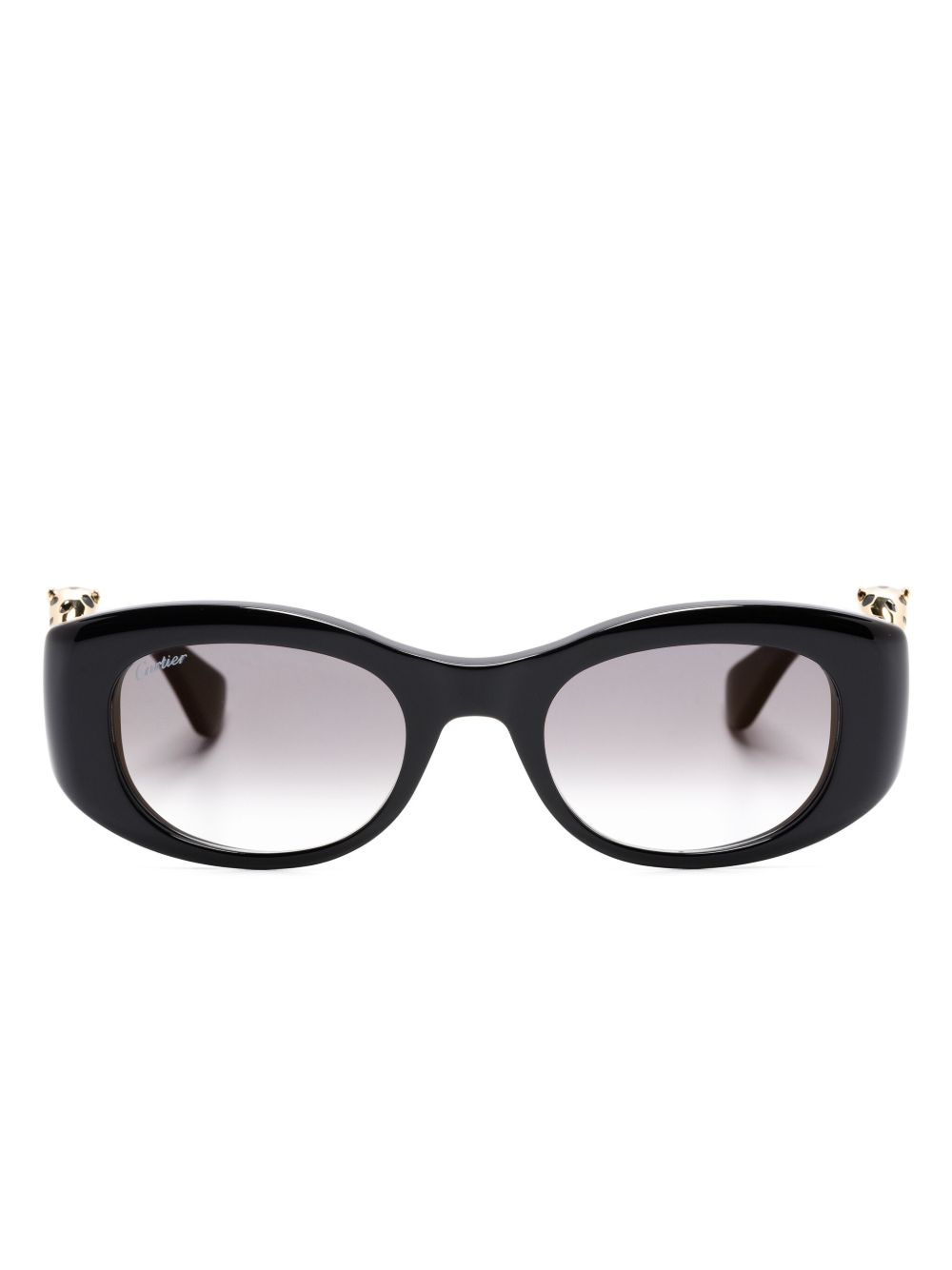 Cartier Eyewear Panthère C 长方形框太阳眼镜 - 黑色