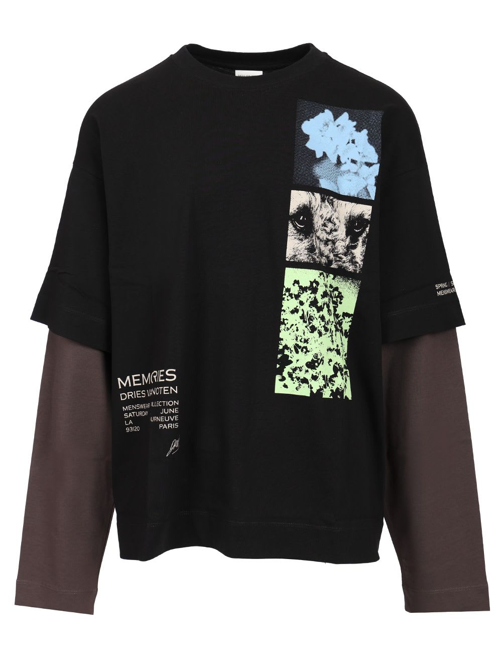Dries Van Noten Hemmings 印花双袖T恤
