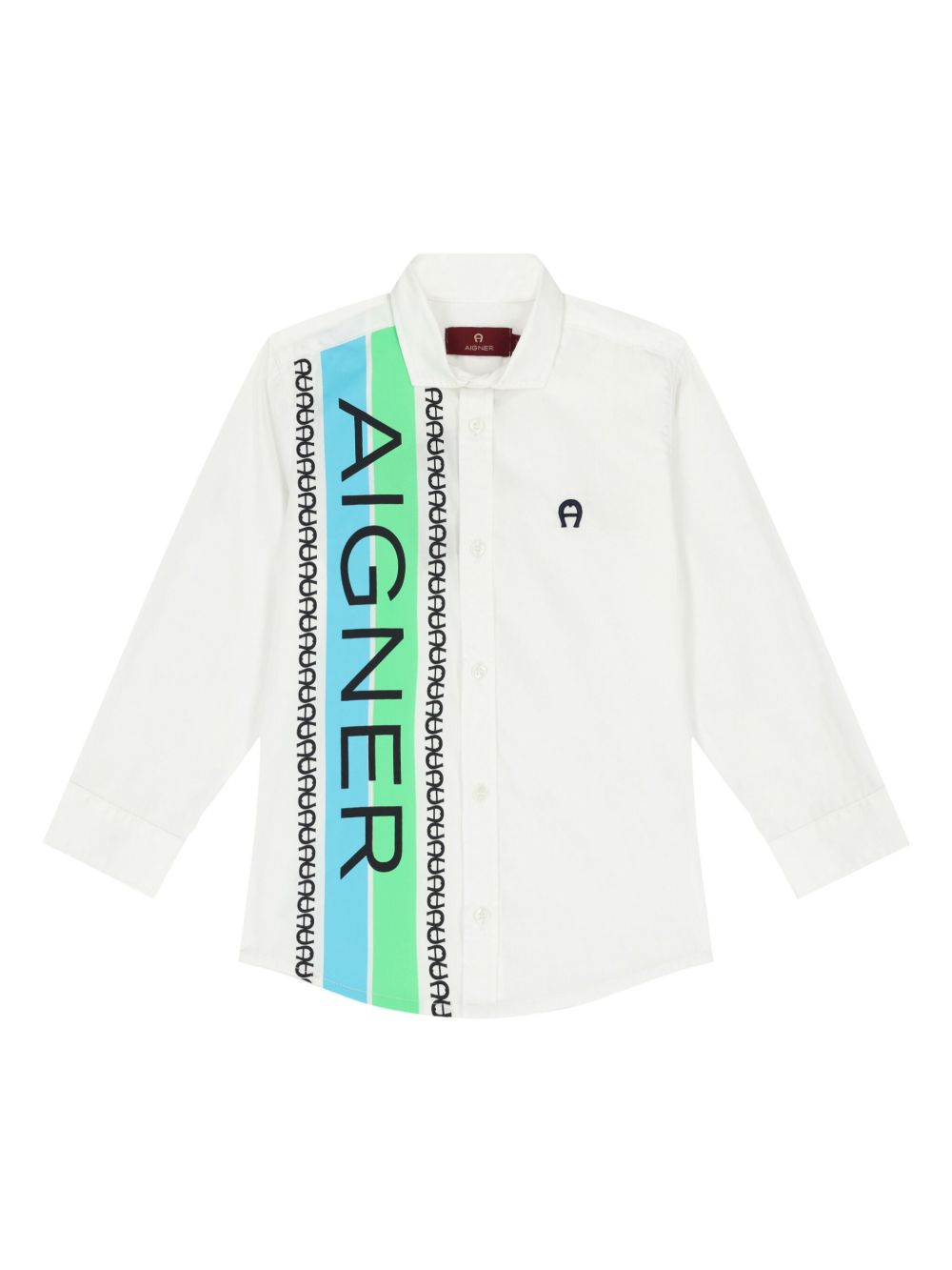 Aigner Kids logo印花衬衫 - 白色