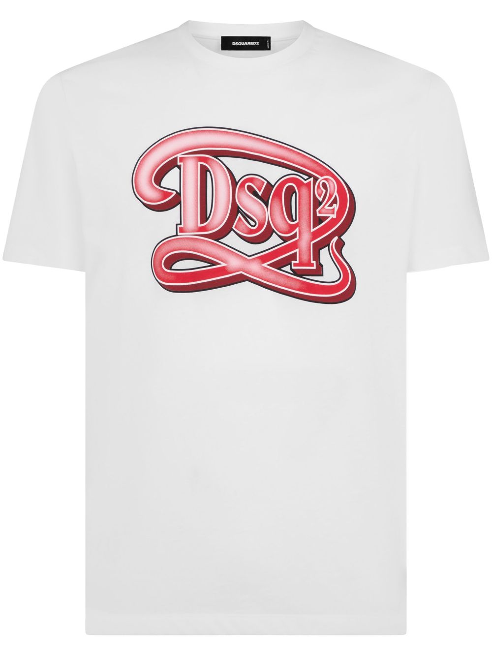 DSQUARED2 logo印花棉T恤 - 白色